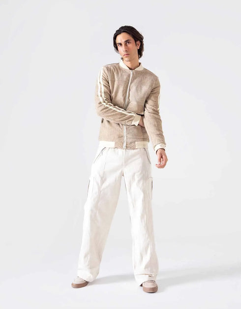 CONTRAST CORDUROY BOMBER JACKET